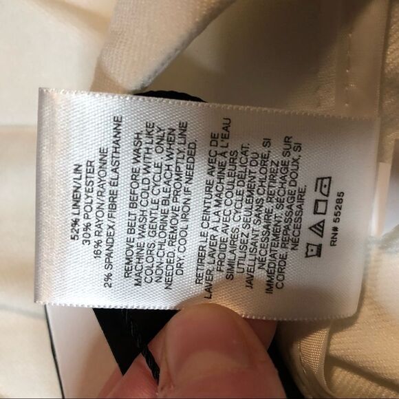 NWT! High rise midi linen blend shorts - Picture 6 of 11